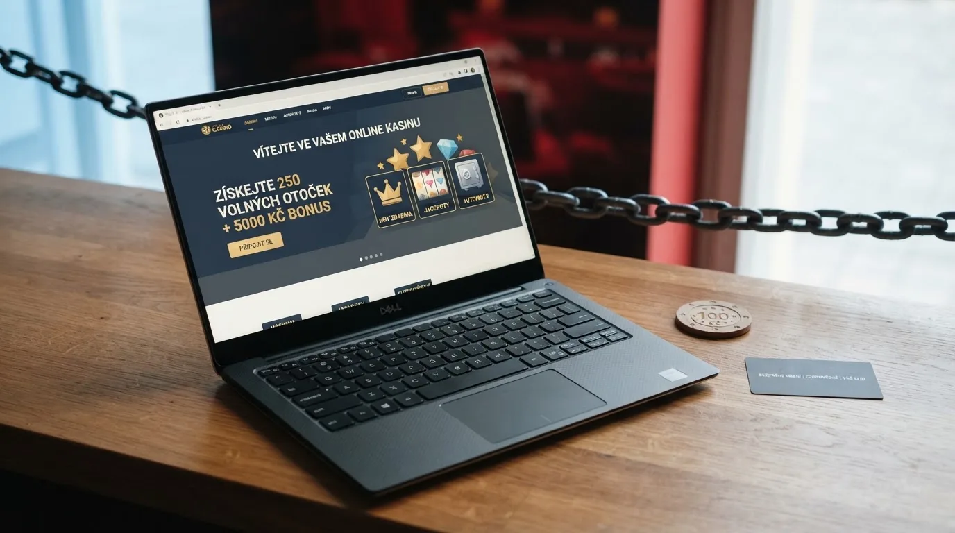 Úřední dokument s kulatým razítkem a logem Ministerstva financí ČR, za ním řetěz oddělující skupinu domén .cz od zbytku internetu s varovným červeným pozadím