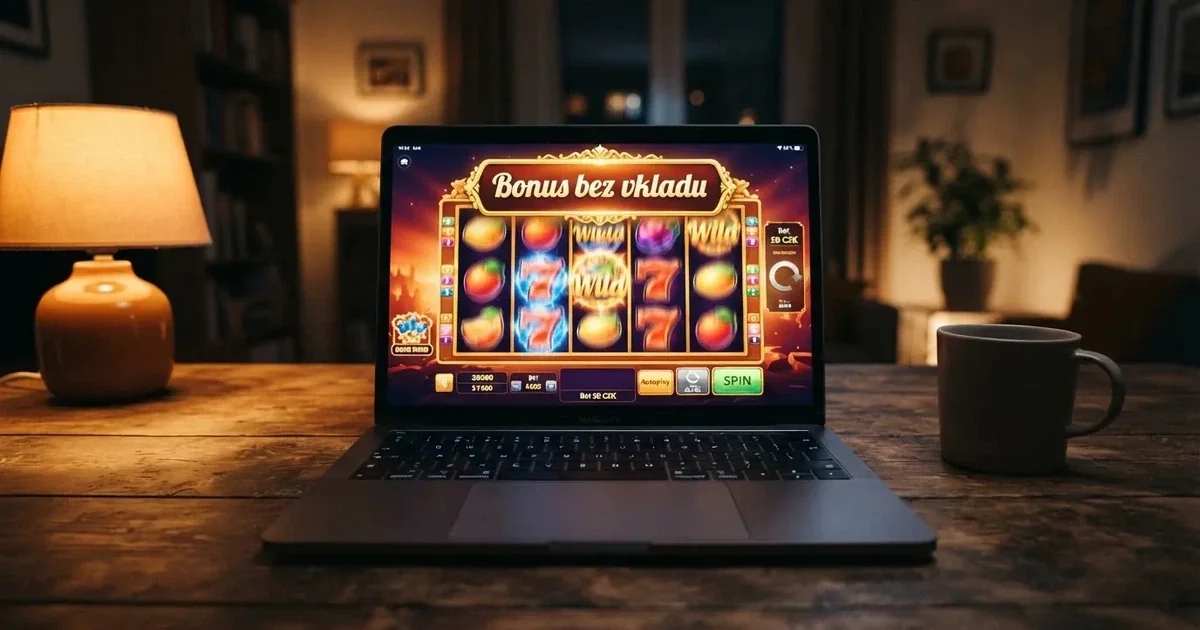 Herní rozhraní českého online casina s nabídkou vstupního bonusu bez vkladu pro nové hráče