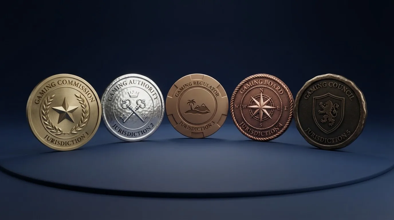 Srovnání pěti licenčních známek — Curaçao eGaming, CGA, MGA, Anjouan a Tobique Gaming Commission