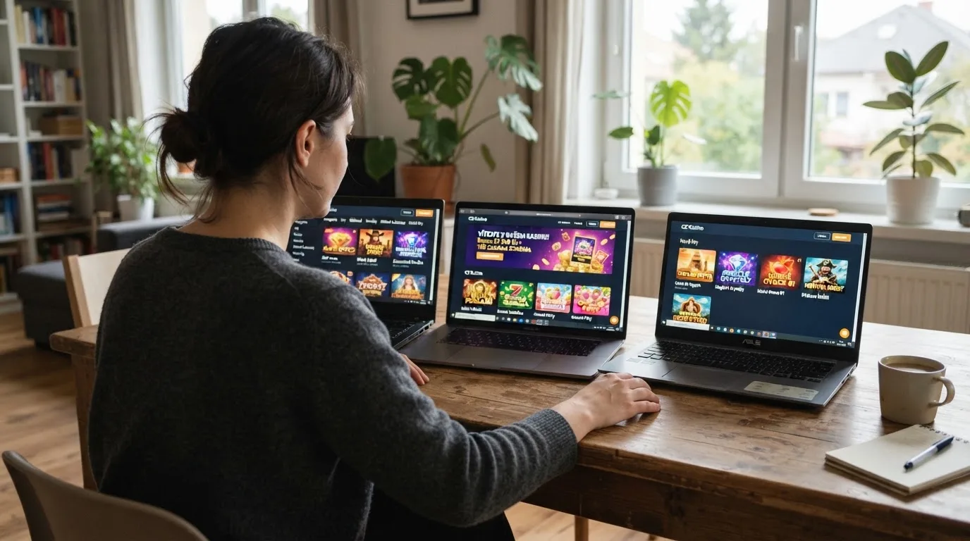 Domovské stránky českých online kasin s viditelnou nabídkou automatů